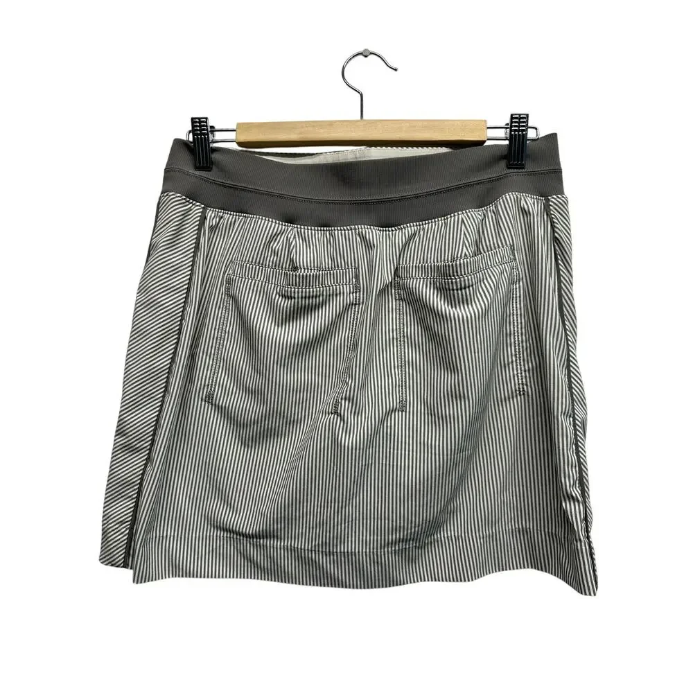Athleta Women Skort Gray Striped Size 8 Pockets‎ Pickleball Tennis Athleisure - Picture 4 of 8